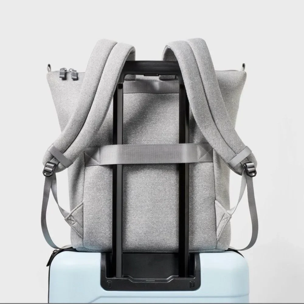 Faux Neoprene Backpack - Heathered Gray